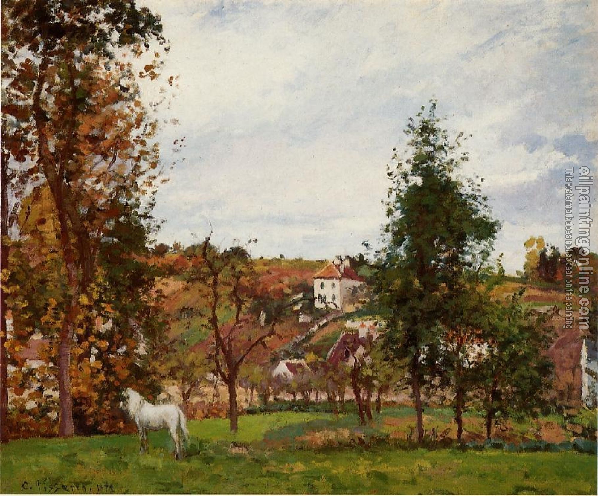 Pissarro, Camille - Landscape with a White Horse in a Meadow, L'Hermitage
